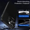 IPAKY For iPhone 16 Pro TPU Case Carbon Fiber Texture Phone Cover Metal Lens Frame