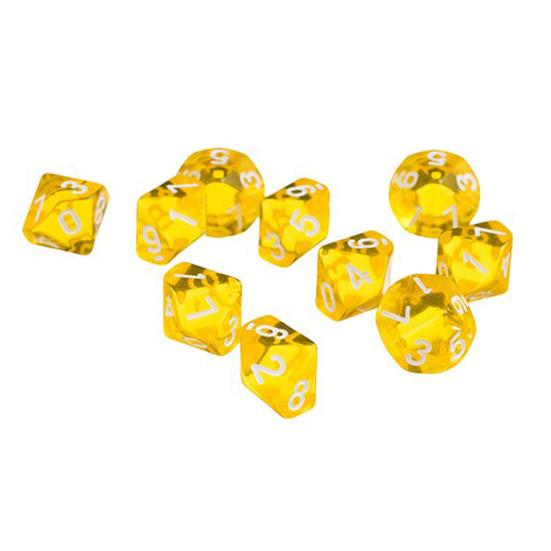 10Pcs Transparent Polyhedral D10 Multicolor Dice Game Party Pub Supplies Gift
