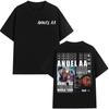 Hip Hop Gothic T-Shirt Rapper Anuel AA Real Hasta La Muerte Tour New Album T-Shirt Print Cotton Short Sleeve T-Shirt Unisex