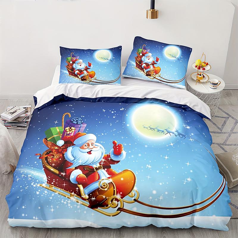 Comforter 2Pcs/3Pcs And Bedding Set With Christmas Theme And Print Available In Single Double And Extra-Large Sizes