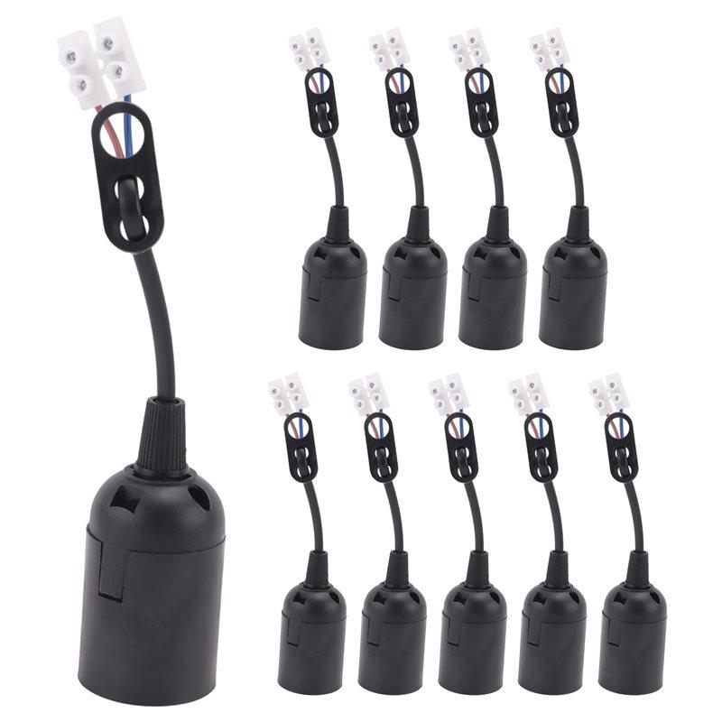 Premium-10Pcs E27 Lamp Holder Construction Socket Lamp Holder DIY Construction Site Socket Renovation Socket Lighting Accessorie