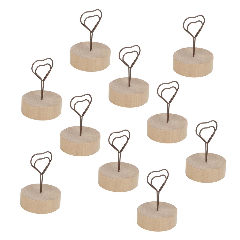 10Pcs Table Card Holder Retro Heart Shape Cute Design Business Card Photo Holder for Office Home Des