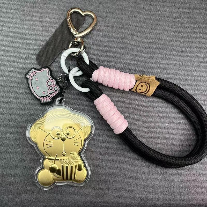 Doraemon 999 Pure Gold Keychain Pendant - Ideal Gift for Girlfriend, 20mg Without Gold