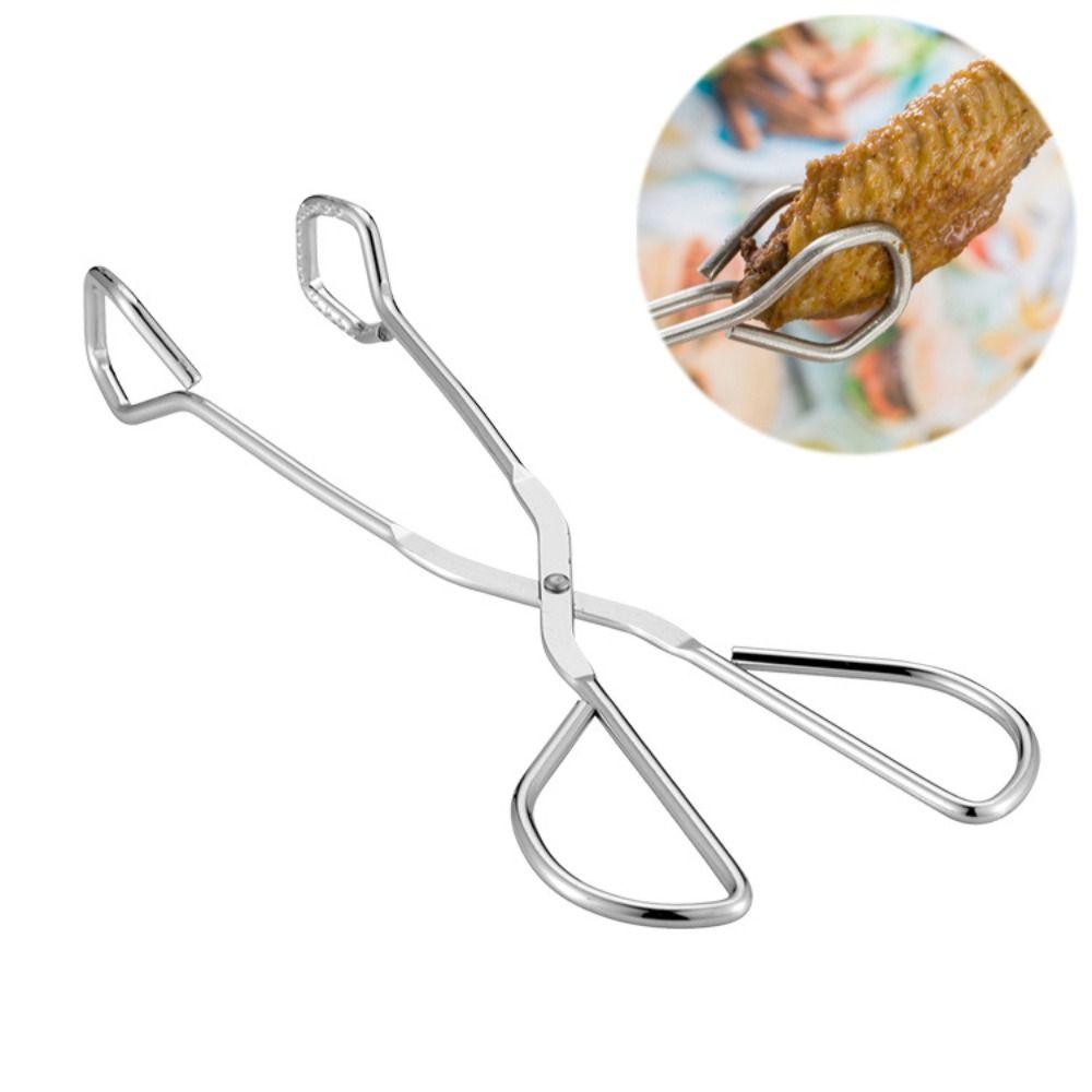 

Long Handle Food Tongs Stainless Steel BBQ Serving Tong Portable Food Clip