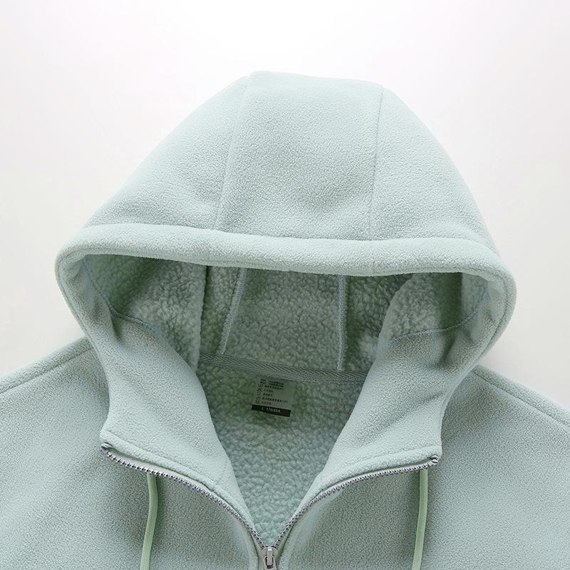 Hooded Jacket Men's and Women's Autumn and Winter Fleece Thickened Cardigan Sweater Warm and Windproof Couple Outfit