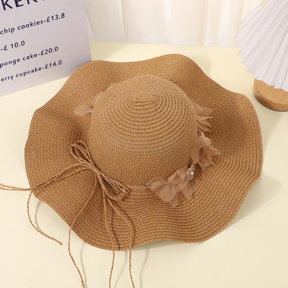 Dames Stro Zonnehoed met Brede Rand - Opvouwbare Strand- & Vakantiehoed