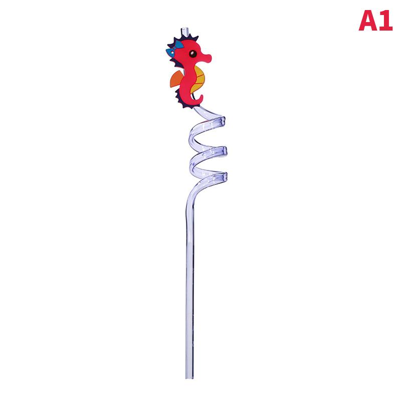 Summer Cartoon Creative Plastic Straw Marine Animal Curved Straw Kids