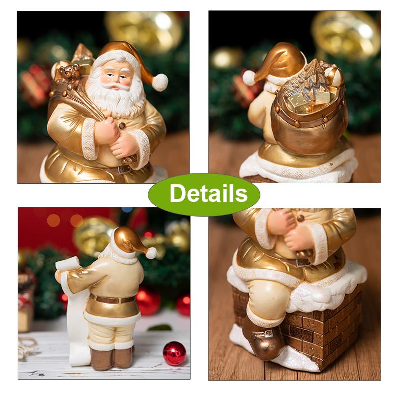 Santa Claus Statue Resin Craft for Christmas Decor Festive Home Garden Ornament Perfect Holiday Gift Xmas Tabletop Decoration