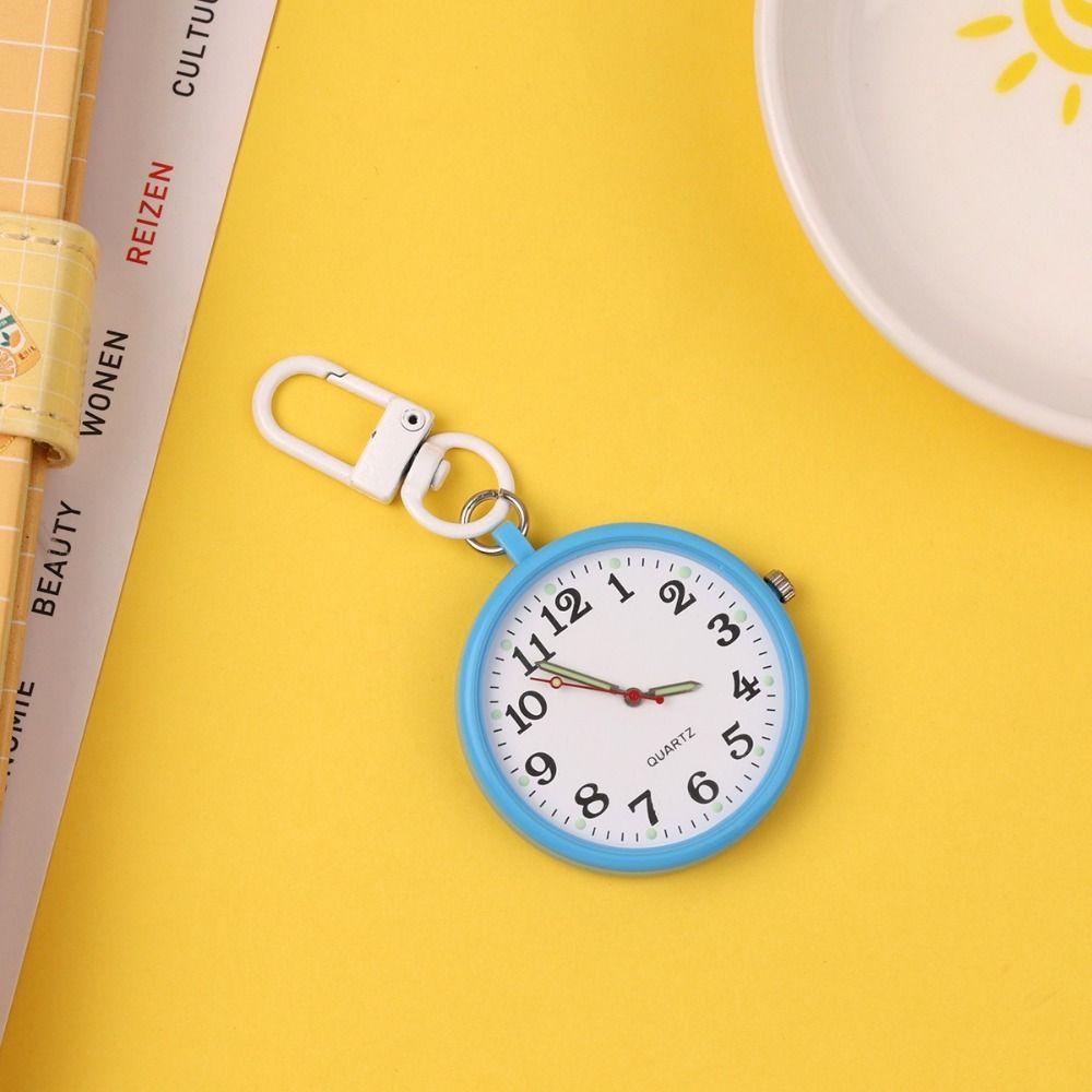 Easy Reading Keychain Pocket Watch Quartz Movement Minimalist Nurse Watch Bag Charm Elderly People