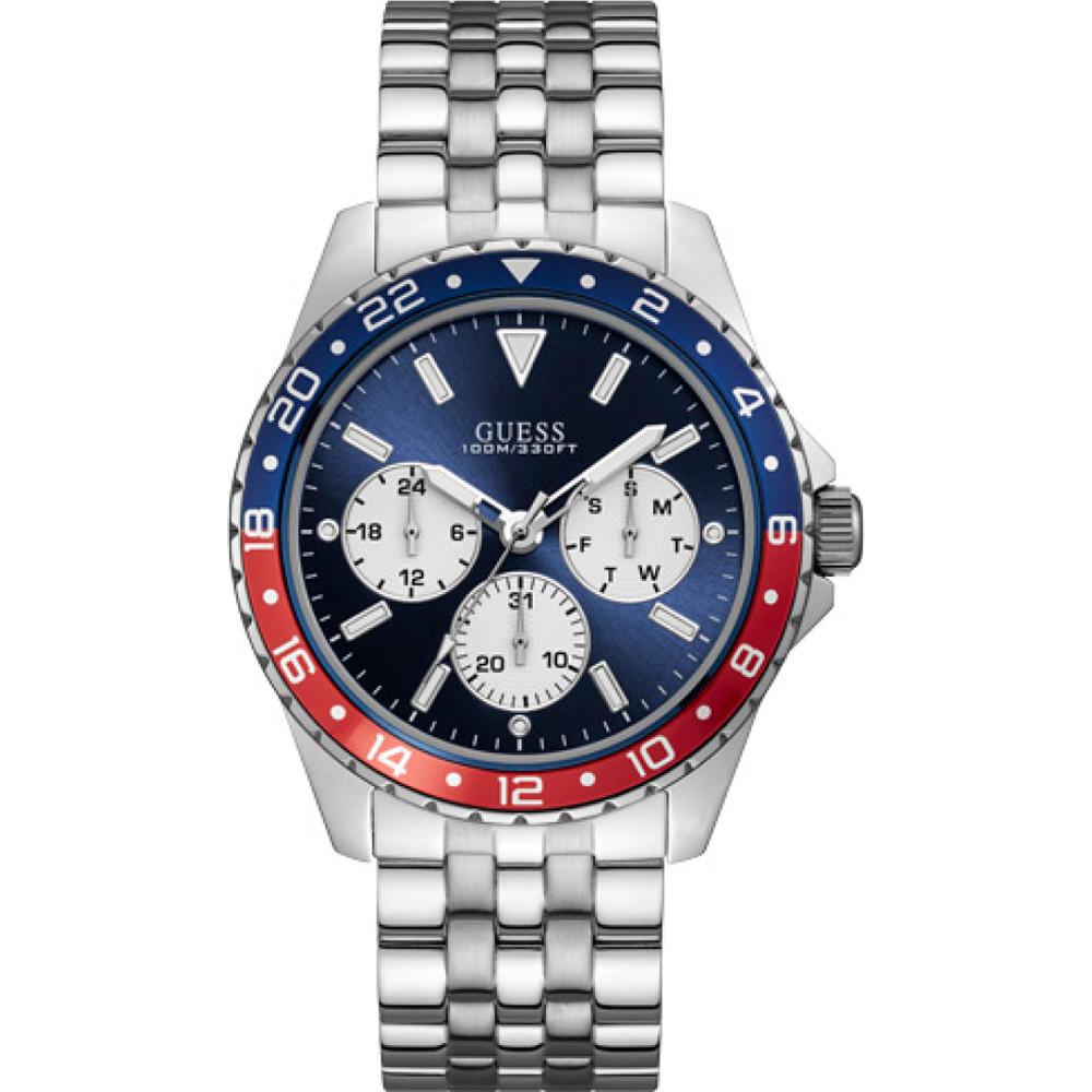 GUESS Odyssey Blue Dial Silver Stainless Steel Men s Quartz Watch W1107G2 синий