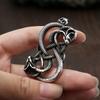 Vintage Norse Loki Double Dragon Gothic Ouroboros Pendant Necklace Stainless Steel Viking Amulet Male Jewlery Gifts Accessories