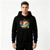 Men's Summer Vibes Beach Sunset Palm Tree Print Pullover Hoodie Casual Long Sleeve Hooded Sweatshirt