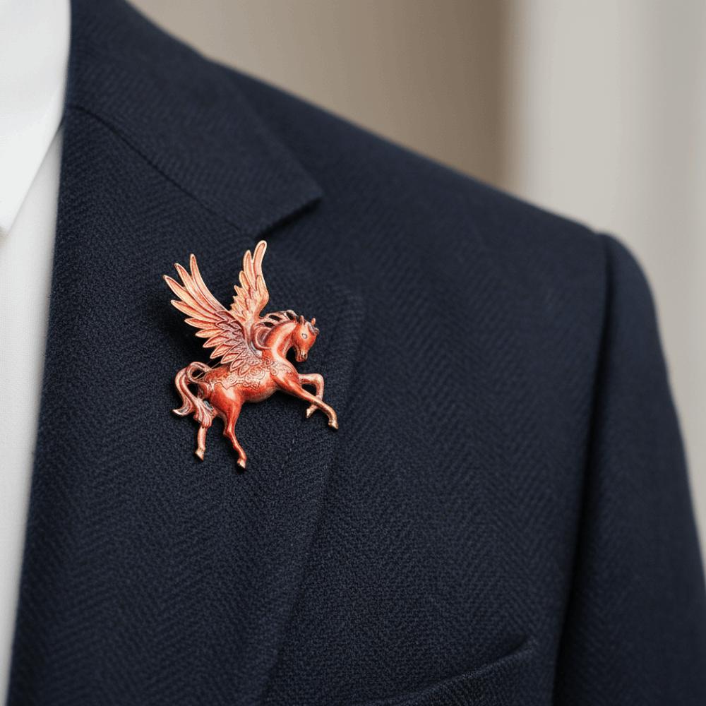 Light Luxury Zodiac Horse Badge Pin Zinc Zinc Alloy New Year Chest Flower Year of The Horse