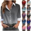 Women's Shirt Blouse Gradient Color Button Long Sleeve Casual Basic Shirt Collar Regular Top