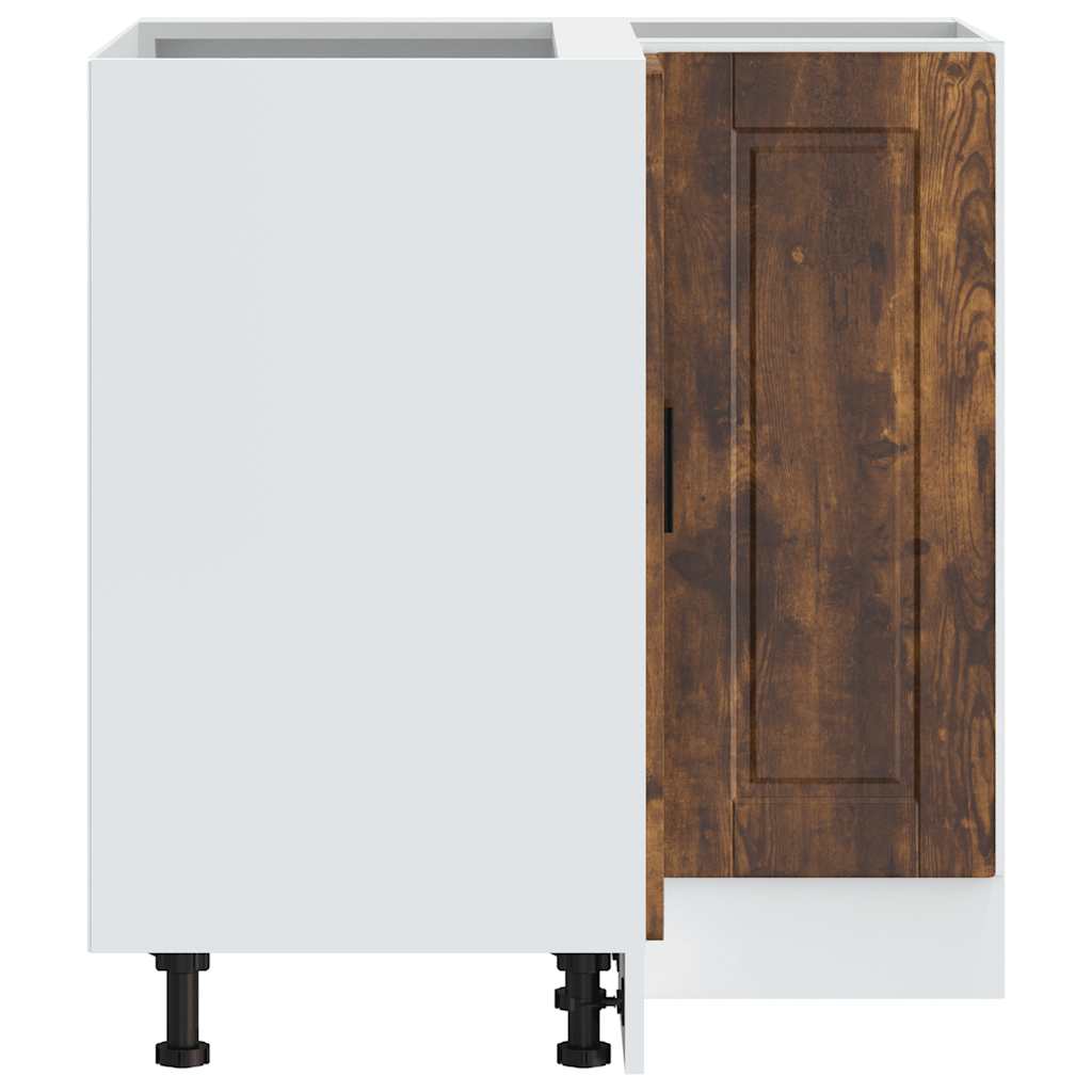 Porto Kitchen Corner Base Cabinet Smoked Oak Veneer Wood Based Material