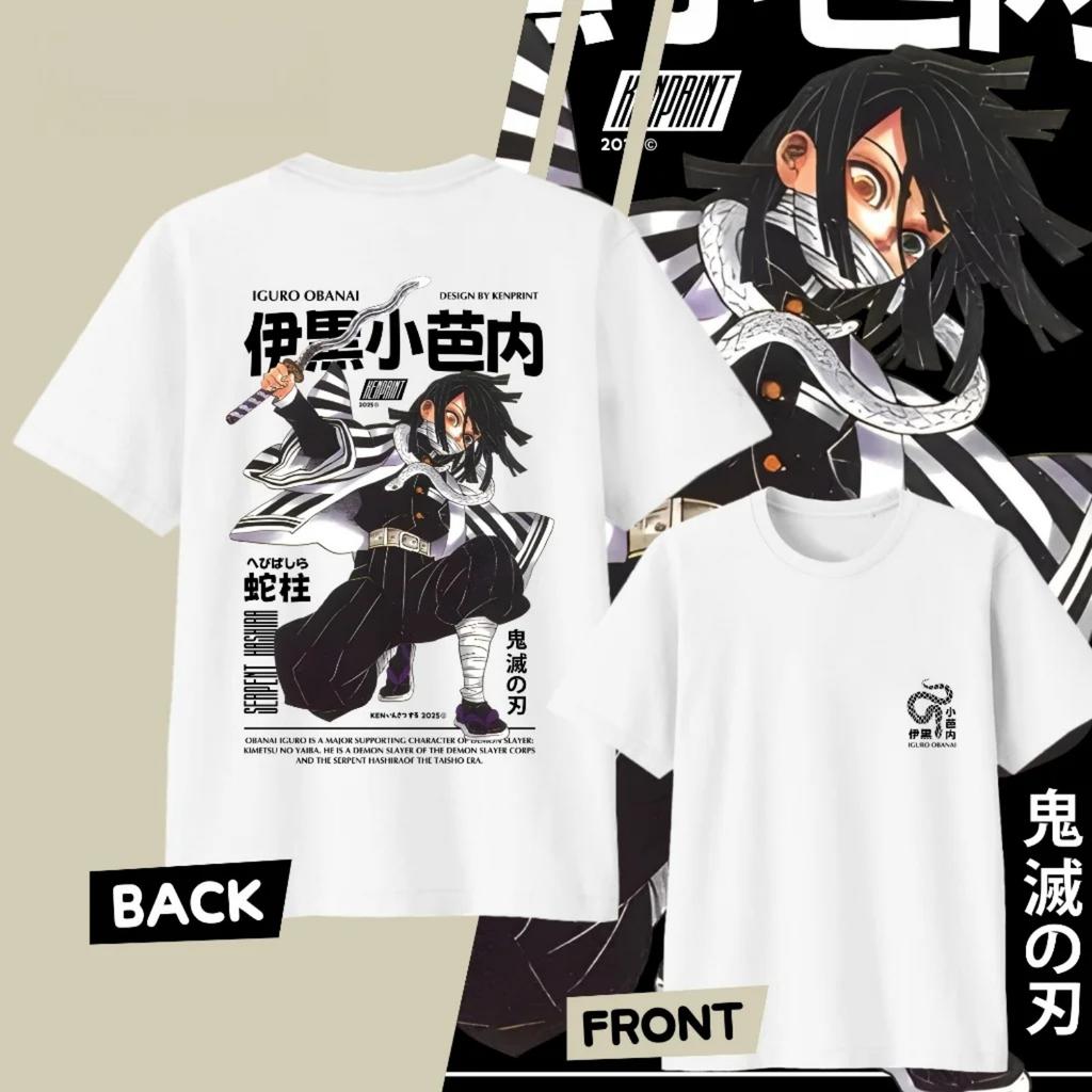 2026 Fashion Demon Slayer Anime Obanai Iguro Casual Y2k Graphic Comfortable TShirt Men Women High Quality Japanese Soft Clothes