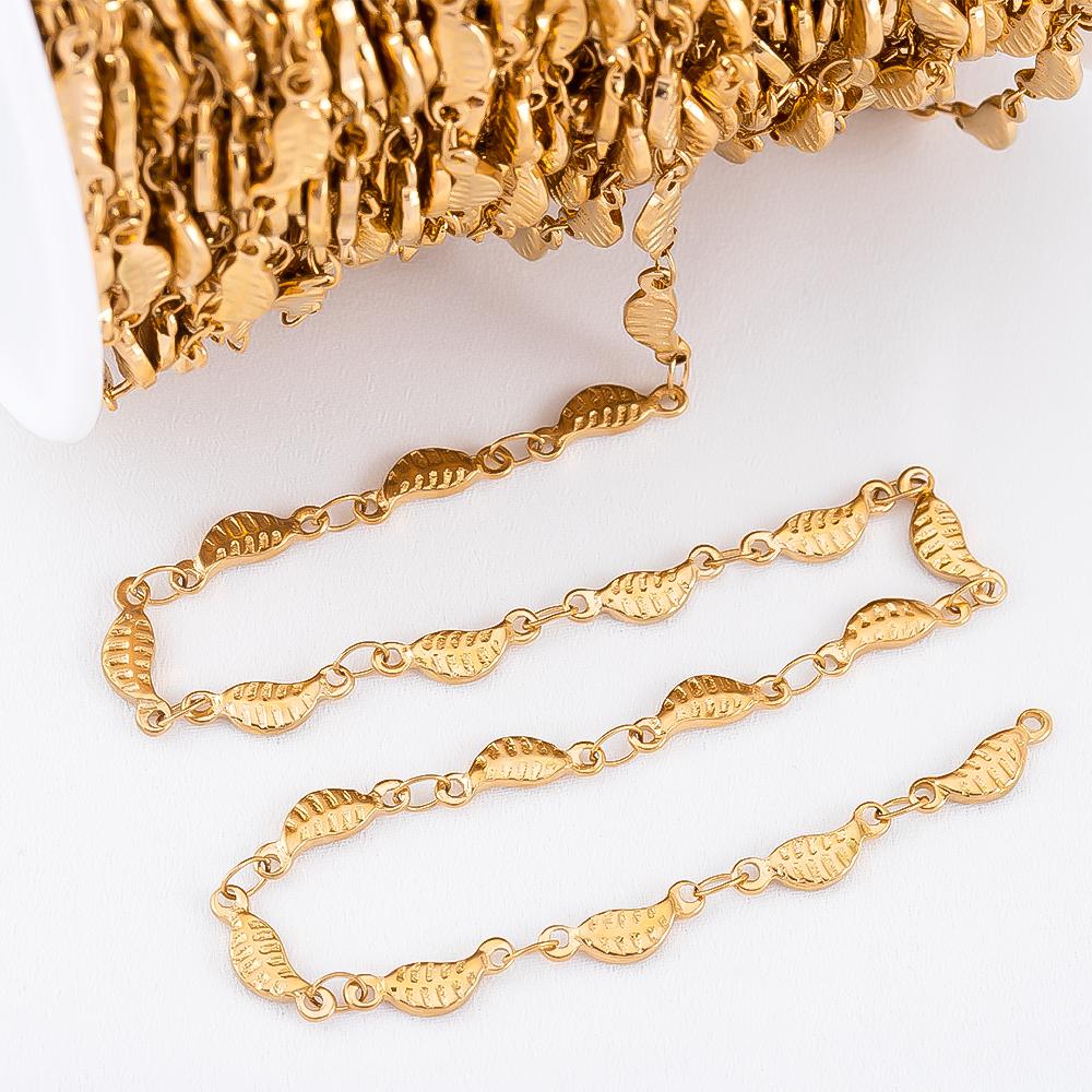 0.5M 1M Geometry Striped Square Necklace Chain Stainless Steel Circle Link Chains DIY Women Bracelets Jewelry Making Body Chain