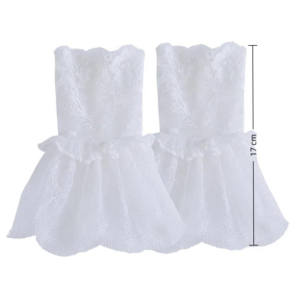 Lolita Ruffle Fake Sleeve Pleated False Cuffs Fashion Lace Cuffs  Wedding Dress Accessories