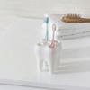creative cartoon White Toothbrush Holder Stylish Tooth Shape Toothbrush Storage Desktop Accessories 4 Hole Toothbrush Stand