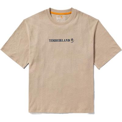Timberland Logo Plant Print Casual Loose Comfortable Breathable Round Neck Short Sleeve T-Shirt Unisex Tops Light-Earth A6BEE-269