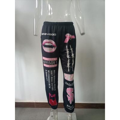Women's Graphic Print Oversized Sweatpants Elastic Waist Casual Streetwear Joggers