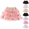 Gonna di Tulle Floreale alla Moda per Ragazze, Casual, Vestibilità Larga, Gonna Sovrapposta in Rete con Elastico in Vita per Bambini, Comoda per l'Uso Quotidiano