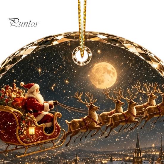 Acrylic Holiday Tree Decoration Christmas Landscape Scene Ornament for Decor, Decorative Elegant Hanging Keepsake Party And Seasonal Home Decorations