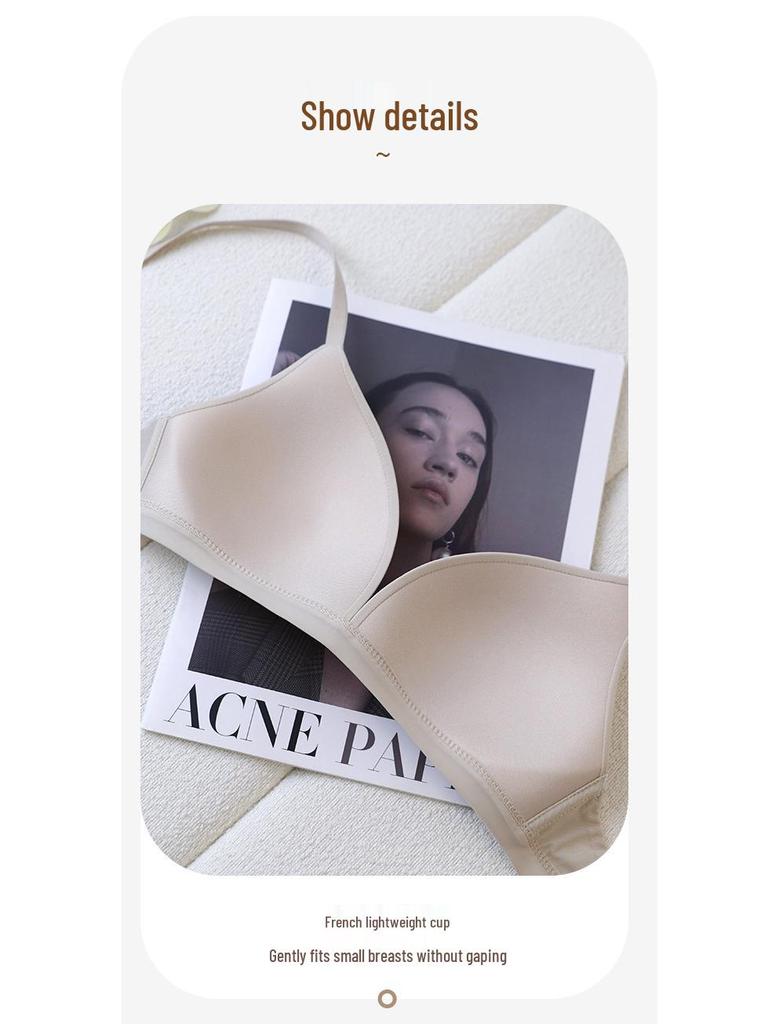 Seamless French Triangle Wireless Bra - Women's Comfortable & Thin Cup Design