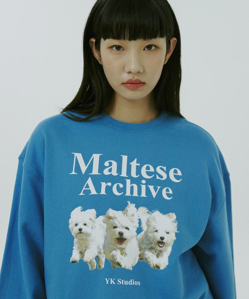 WAIKEI Maltese Archive Sweatshirt Cerulean Blue