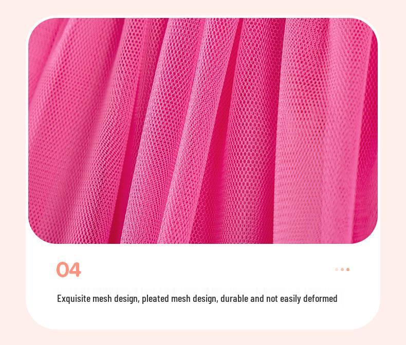 Summer Short Sleeve Mesh Girls' Dresses - European & American Style Princess Dresses