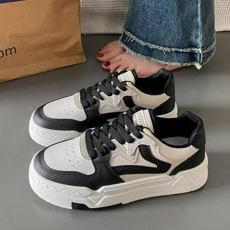 

Модный бренд Кожаные женские кроссовки Белые кроссовки на платформе Женские спортивные кроссовки Женская вулканизированная обувь Кроссовки Повседневные женские кроссовки 40 чёрный