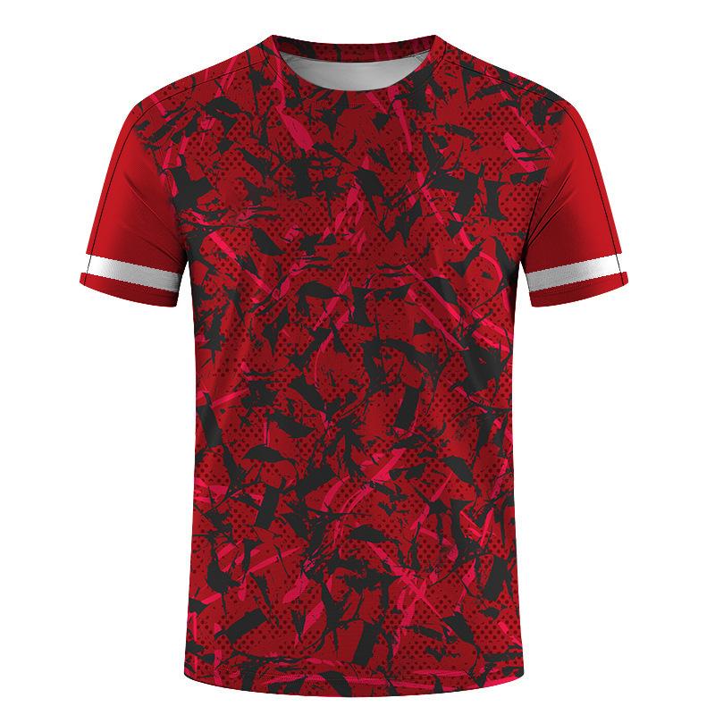 Men's Casual Sports Tops 3D Digital Printed Loose Short Sleeve Round Neck T-Shirt