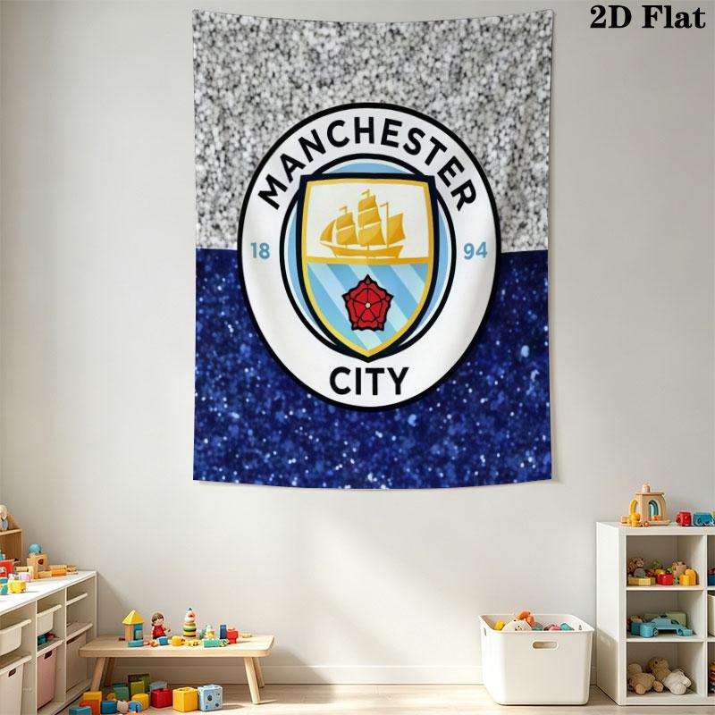 Elite MCFC SquadWall Hanging Printed Fabric Blanket Decorative Tapestries for Bedroom Living Room Home Decor