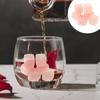 6 Pcs Rose Reusable Whiskey Quartz Stones Quartz Whiskey Stone Ice Cube Gift Set for Women Bar Accessories Reusable Iced Drinks