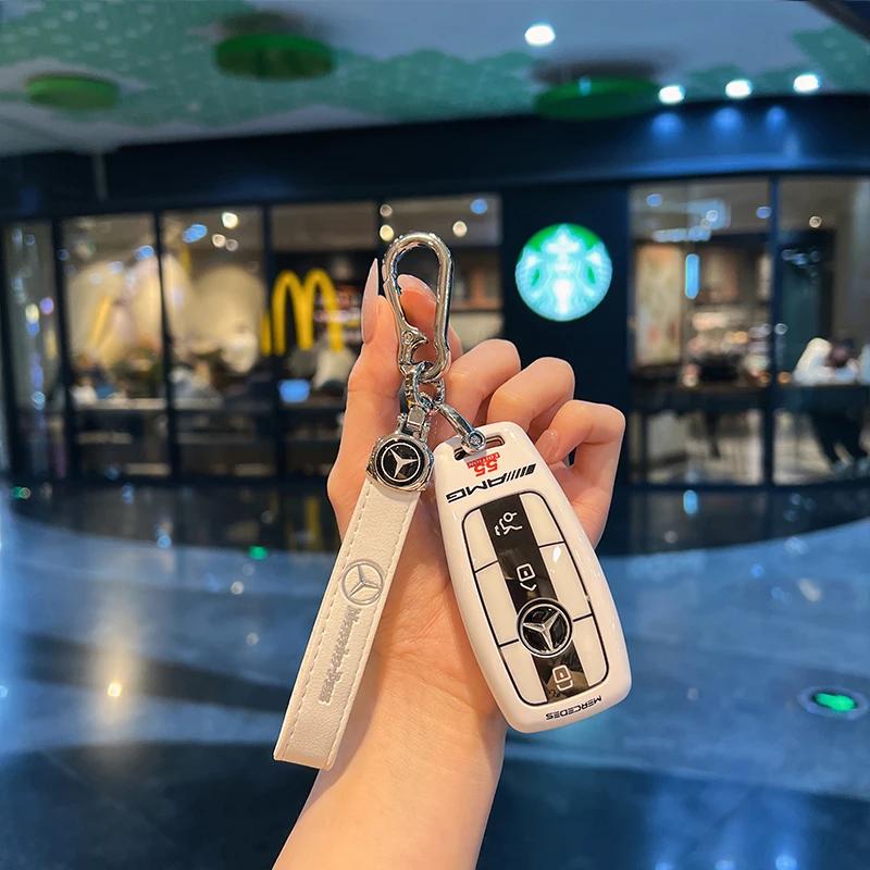 Car Key Case Cover Shell For Mercedes Benz A C E S G Class GLC CLE CLA GLB GLS W177 W205 W213 W222 X167 AMG Keychain CE6