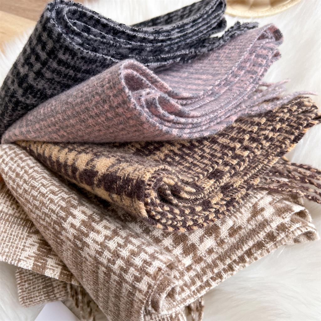 Warm Shawl Women Scarf Luxury Cashmere Winter Blanket Wraps Casual Plaid Print Pashmina Bufanda Travel Poncho Stoles Echarpe