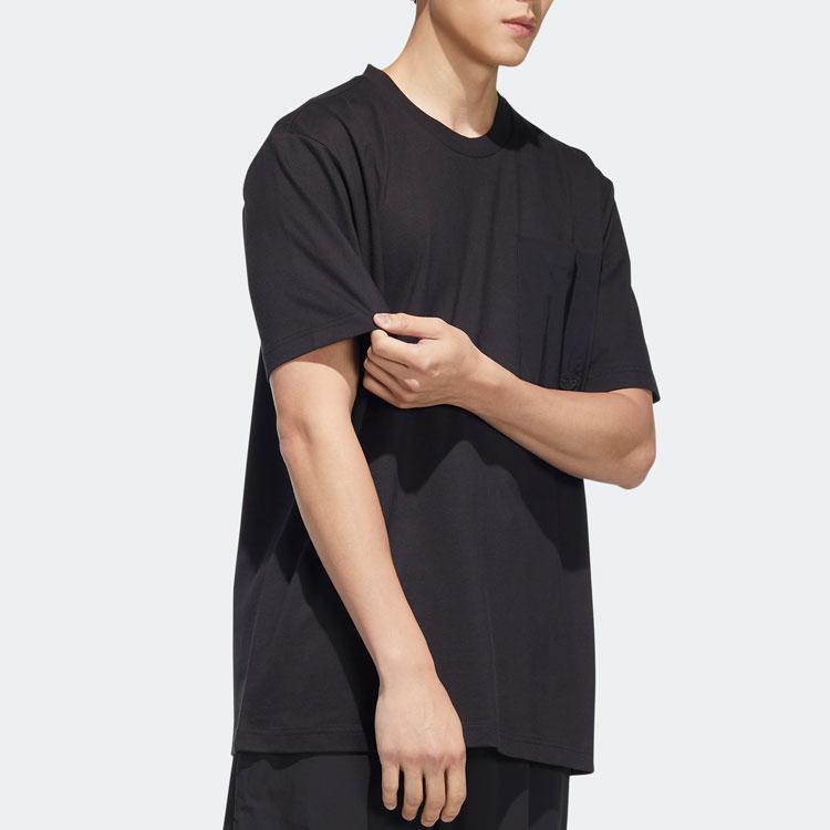 Adidas Originals Trefoil Solid Casual Sport Crew Neck Tee Men Tops Black HM8008