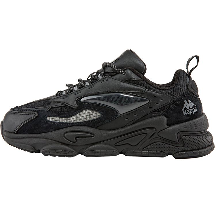 Kappa Fabric Retro Thick Sole Wear-Resistant Low-Top Casual Shoes Unisex sneaker Black K0BZ5MC50-990