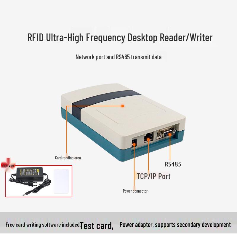 Industrial UHF Desktop RFID Reader/Writer with Network & WiFi Capability for UHF 6C Card Issuing and Writing.