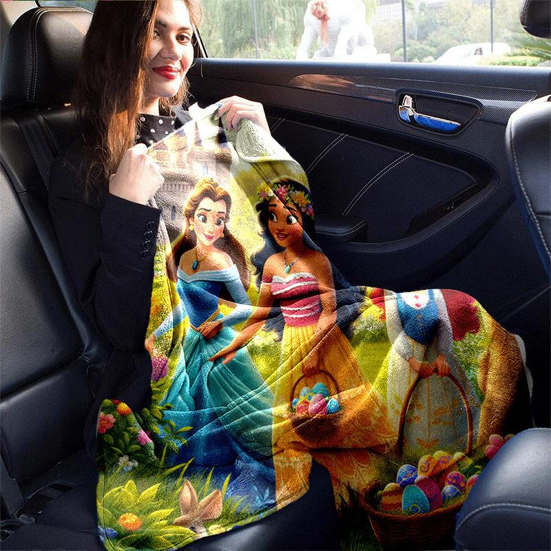 1pc Princess Printing Blanket - Soft, All-Season Throw for Office Blanket, | Personalized Gift with Adorable Cartoon Design