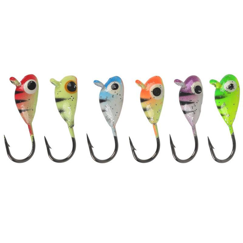Płaski haczyk z główką ołowianą 6-kolorowy, haczyk na korzenie, 1,45 g, mikro przynęta, haczyk do wędkarstwa podlodowego, miękka przynęta