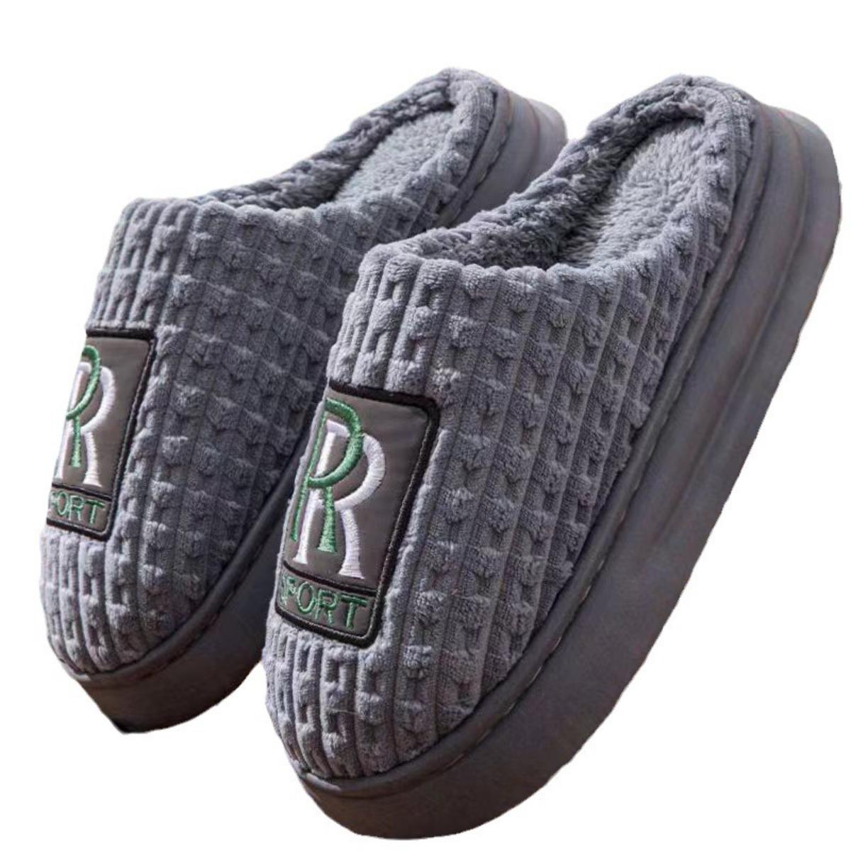 Мужские Хлопковые тапочки Толстые тапочки Домашние тапочки Нескользящие тапочки Тапочки на толстой подошве Хлопковые тапочки 38-39 серый 990₽