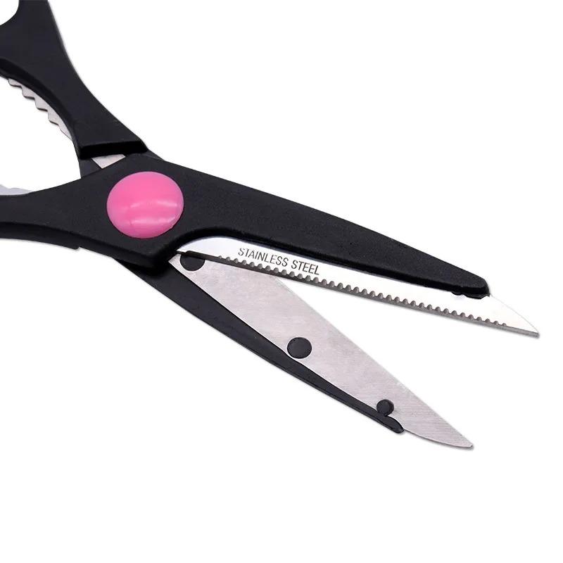 Stainless Steel Sharp Blade PP Effort Saving Handle Multi Functional Household Kitchen Scissors With Beer Bottle Opener