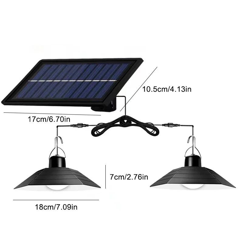 Solar Pendant Light Split Led Solar Powered Lamp White/Warm Light with Remote Control Chandelier Camping Outdoor Garden Lighting