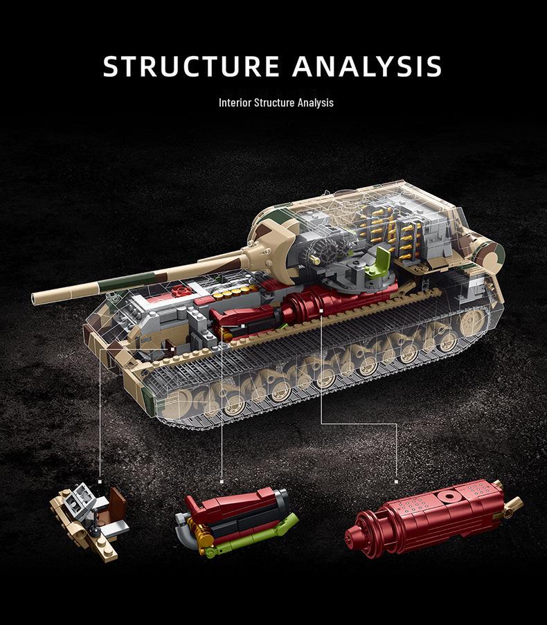 12GO-97025 Camouflage Edition Heavy Tank Building Blocks Model Toy for Boys