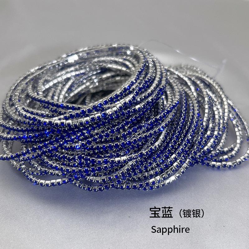 1Pcs Single Row Cubic Zirconia Tennis Bracelet Silver Color Elastic Bangle for Women Multi Layered Wearing Streetwear Jewelry
