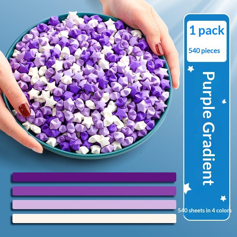 540PCS Gradient Color Star Origami Paper Art Craft Paper DIY Handmade Star Paper Strip Double Side Ucky Stars Folding Paper