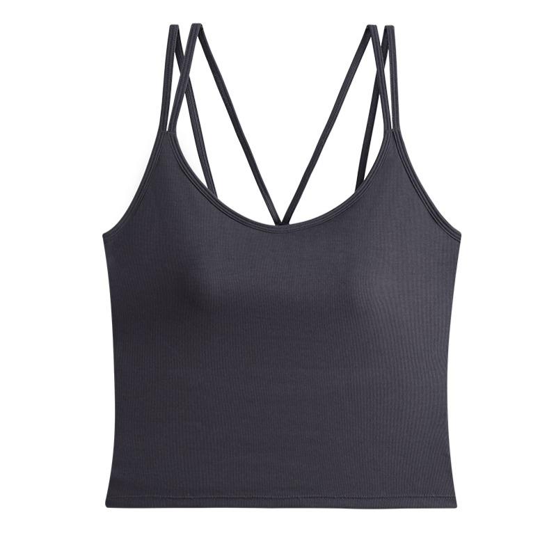 Oudifen Camisole Vest for Women with Breast Pads, No Need To Wear Bra, One-piece Beautiful Back, White Spring Outer Wear, Base Layer, Inner Top