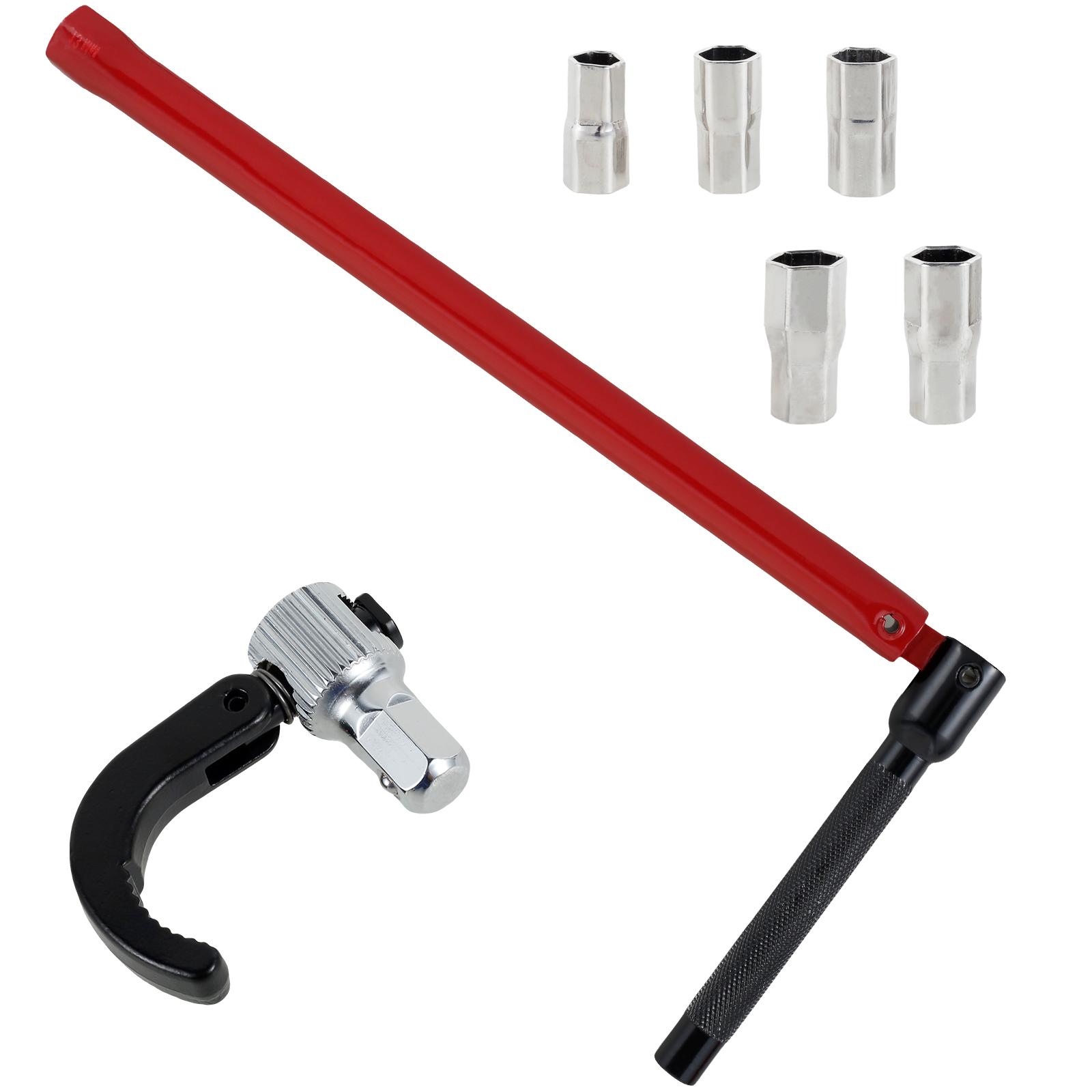 

Ключ для крана с гнездами, сантехнический торцевой ключ из углеродистой стали, прочный ключ для гаек крана, инструмент для ремонта и установки крана, ручной инструмент красный