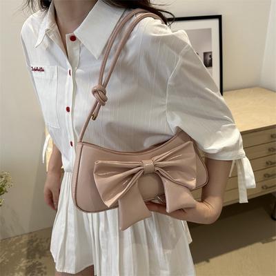 Persoonlijkheidstrend mooie eenvoudige schoudertas dames tas zomer mode casual strik schouder okseltas